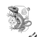 Psychadelic gecko tattoo design idea