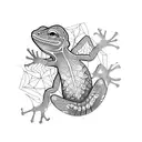 Psychadelic gecko tattoo design idea