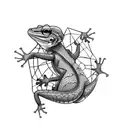 Psychadelic gecko tattoo design idea