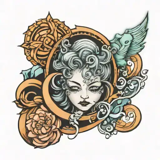 my Aquarius daughter magical heartfelt tattoo symbolizing tattoo design idea