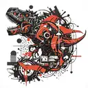 tech dino tattoo design idea