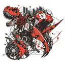 tech dino tattoo design idea