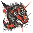 tech dino tattoo design idea
