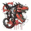 tech dino tattoo design idea