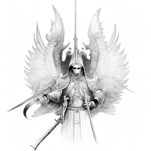 Seraphim with Sword tattoo design idea