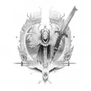 Seraphim with Sword tattoo design idea