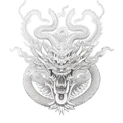 Shenlong y cuculcan tattoo design idea