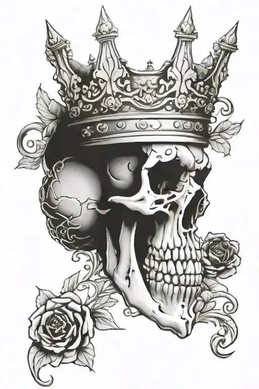 European king skull tattoo design idea