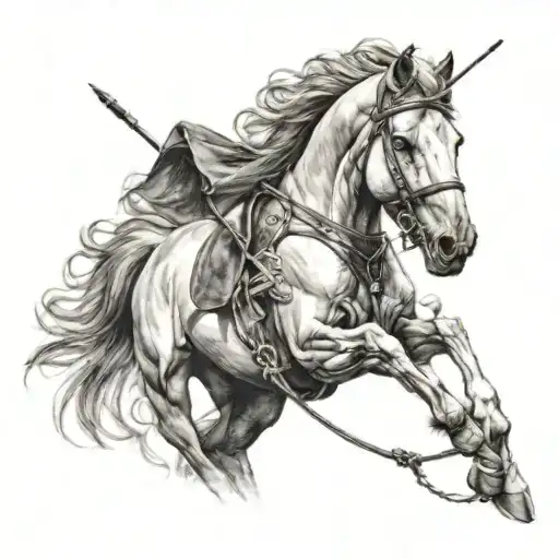 A horse with a bow and arrow tattoo design idea