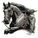 A horse with a bow and arrow weapon sleeping tattoo design idea