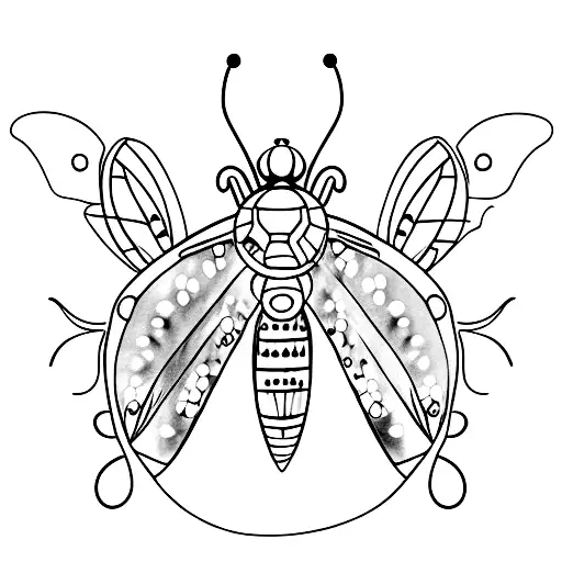 top half ladybug bottom half butterfly  tattoo design idea