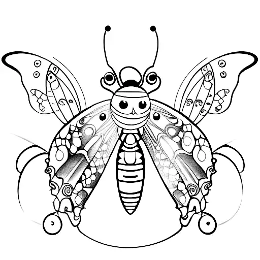 top half ladybug bottom half butterfly  tattoo design idea