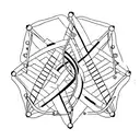 Create a minimalist tattoo featuring the outline of a C-Arm intertwined with a DNA double helix. tattoo design idea