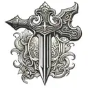 skyrim iron dagger, no background tattoo design idea
