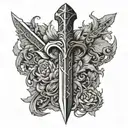 skyrim iron dagger, no background tattoo design idea