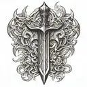 skyrim iron dagger, no background tattoo design idea