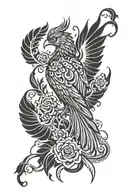phoenix gothic tattoo design idea