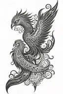 phoenix gothic tattoo design idea