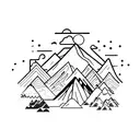 Mountain range with subtle BDSM elements tattoo design idea