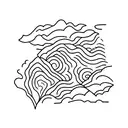 Mountain range with subtle BDSM elements tattoo design idea