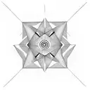 triangle with holy eye inside surrounded with dots tattoo design idea