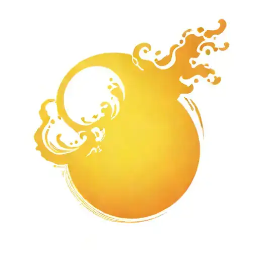 ser waves and sun tattoo design idea