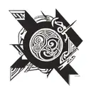 neo tribal cyber sigilism tattoo design idea