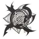 neo tribal cyber sigilism tattoo design idea
