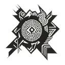 neo tribal cyber sigilism tattoo design idea
