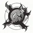 neo tribal cyber sigilism tattoo design idea