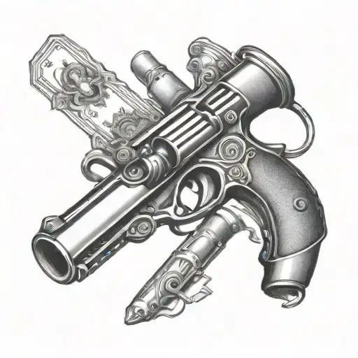 arsenal gun on a playing card  tattoo design idea