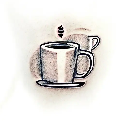 A minimalist silhouette of a runner with coffee cup in hand tattoo design idea