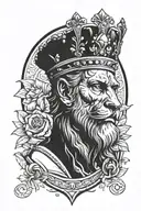 leon with crown tattoo design idea