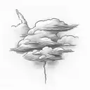 Clouds with lightning tattoo design idea