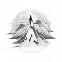 Clouds with lightning tattoo design idea