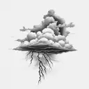 Clouds with lightning tattoo design idea