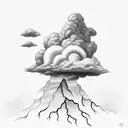 Clouds with lightning tattoo design idea