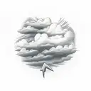 Clouds with lightning tattoo design idea