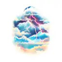 Clouds with lightning tattoo design idea