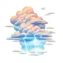 Clouds with lightning tattoo design idea