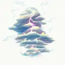 Clouds with lightning tattoo design idea