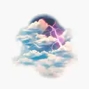 Clouds with lightning tattoo design idea