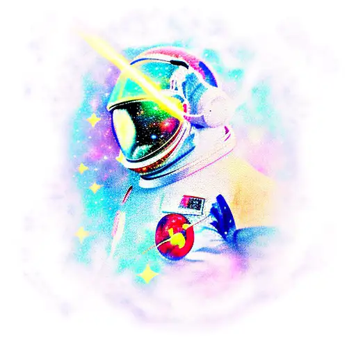 galaxy, constellation, spaceman, rockets, full sleeve tattoo design idea