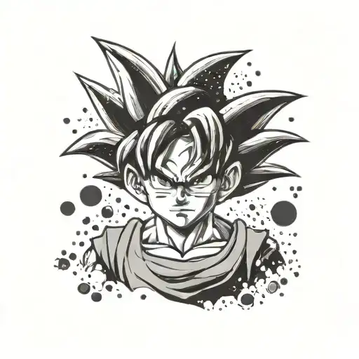 goku kid head minimalist tattoo design idea