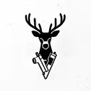deer with gun tattoo design idea