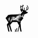 deer with gun tattoo design idea