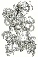 chains wrapping around collar bone and rib area tattoo design idea