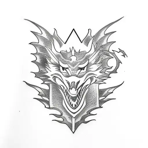 dragon and wolf tatoo that includesa book, travel and mountains tattoo design idea