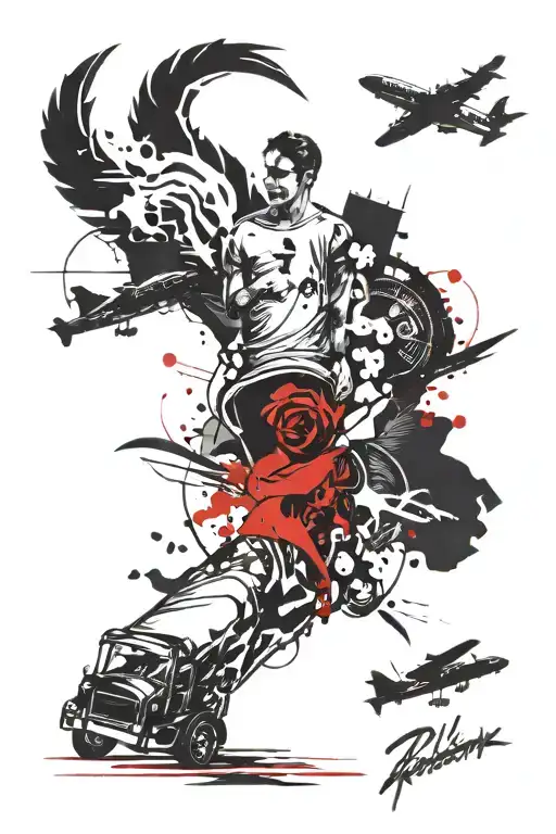 trash polka style tattoo tattoo design idea