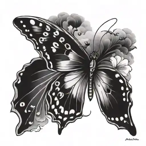 Semicolon butterfly tattoo design idea